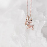 925 Silver Elk Deer Charm Pendant Necklace Christmas Jewelry