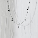 MloveAcc 925 Silver Neck Chain Bead Charm Round Necklace Girl Gift