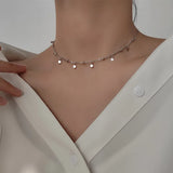 MloveAcc 925 Silver Neck Chain Bead Charm Round Necklace Girl Gift