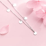 925 Silver Round Charm Pendant Choker Necklace for Women
