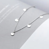 925 Silver Round Charm Pendant Choker Necklace for Women