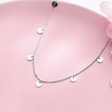 925 Silver Round Charm Pendant Choker Necklace for Women