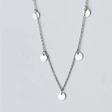 925 Silver Round Charm Pendant Choker Necklace for Women