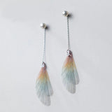 925 Silver Shell Pearl Butterfly Wings Earrings