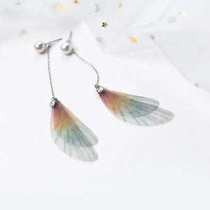 925 Silver Shell Pearl Butterfly Wings Earrings