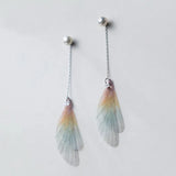 925 Silver Shell Pearl Butterfly Wings Earrings