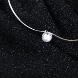 925 Silver CZ Snake Chain Choker Necklace