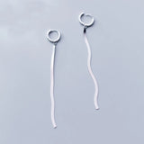 MloveAcc 925 Silver Tassel Earrings, Snake Chain Hoops
