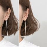 MloveAcc 925 Silver Tassel Earrings, Snake Chain Hoops