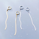 MloveAcc 925 Silver Tassel Earrings, Snake Chain Hoops