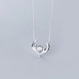 925 Silver Zircon Elk Deer Pendant Necklace Women Jewelry Gift