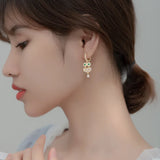 MloveAcc 925 Silver Zircon Owl Hoop Earrings for Women