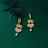 MloveAcc 925 Silver Zircon Owl Hoop Earrings for Women
