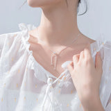 MloveAcc S925 Silver Snake Chain Pendant Necklace Choker Adjustable