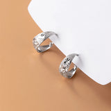 MloveAcc Flower Cut Pattern 925 Sterling Silver Hoop Earrings