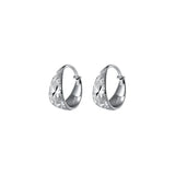 MloveAcc Flower Cut Pattern 925 Sterling Silver Hoop Earrings