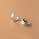 MloveAcc Flower Cut Pattern 925 Sterling Silver Hoop Earrings