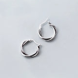 MloveAcc Twisted Shape Hoop Earrings 925 Silver Huggie Earrings