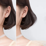 MloveAcc Enamel Heart Stud Earrings 925 Silver