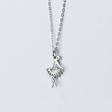 MloveAcc Ballet Dance Zircon Pendant Necklace 925 Sterling Silver