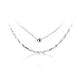 MloveAcc Rose Necklace 925 Sterling Silver Double Necklace Present