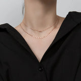 MloveAcc Rose Necklace 925 Sterling Silver Double Necklace Present