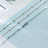 MloveAcc S925 Silver Necklace Women Choker Neck Chain 925 Sterling Silver Bead
