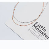 MloveAcc S925 Silver Necklace Women Choker Neck Chain 925 Sterling Silver Bead