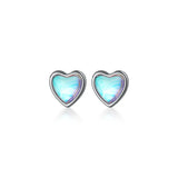 MloveAcc Heart Earrings with Opal Crystal, S925 Sterling Silver