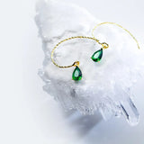 MloveAcc Silver 925 Green Crystal Zircon Earrings Bridal Wedding Jewelry