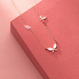 MloveAcc Silver Butterfly Necklace 925 Sterling Silver Pendant Women