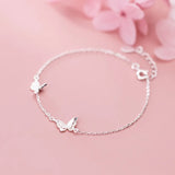 MloveAcc Silver Butterfly Bracelet 925 Sterling Silver Chain Jewelry