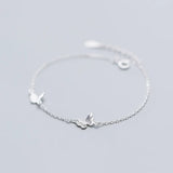MloveAcc Silver Butterfly Bracelet 925 Sterling Silver Chain Jewelry