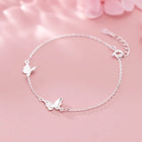 MloveAcc Silver Butterfly Bracelet 925 Sterling Silver Chain Jewelry