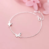 MloveAcc Silver Butterfly Bracelet 925 Sterling Silver Chain Jewelry