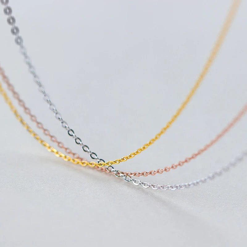 MloveAcc 925 Sterling Silver Chain Necklace 40cm/45cm for Women