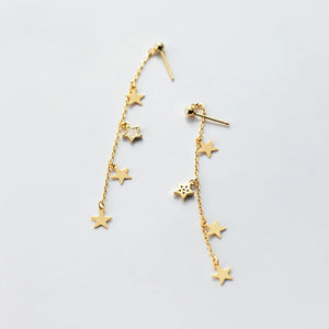 MloveAcc 925 Silver Long Drop Earrings with CZ for Women