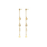 MloveAcc 925 Silver Long Drop Earrings with CZ for Women