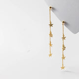 MloveAcc 925 Silver Long Drop Earrings with CZ for Women