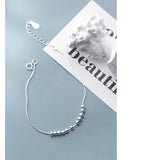 MloveAcc Silver Beads Anklets for Women Sterling Silver 925 Foot Jewelry