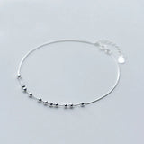 MloveAcc Silver Beads Anklets for Women Sterling Silver 925 Foot Jewelry