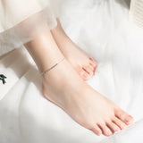 MloveAcc Silver Beads Anklets for Women Sterling Silver 925 Foot Jewelry