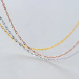 MloveAcc Silver Water-wave Chain Necklace 925 Sterling Silver Lobster Clasp Chai