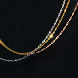 MloveAcc Silver Water-wave Chain Necklace 925 Sterling Silver Lobster Clasp Chai