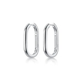 MloveAcc Oval Shape Earring 925 Sterling Silver Hoop for Women