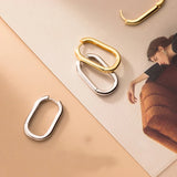 MloveAcc Oval Shape Earring 925 Sterling Silver Hoop for Women