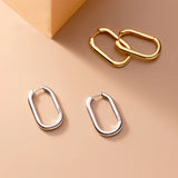MloveAcc Oval Shape Earring 925 Sterling Silver Hoop for Women