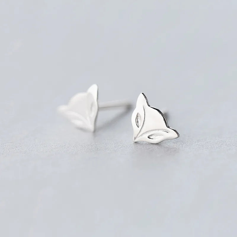 MloveAcc Fox Stud Earrings 925 Sterling Silver Jewelry