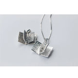 MloveAcc 925 Silver Holy Bible Necklace Book Page Charms Christian Religious