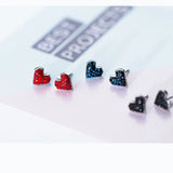 MloveAcc CZ Heart Stud Earrings 925 Sterling Silver Jewelry